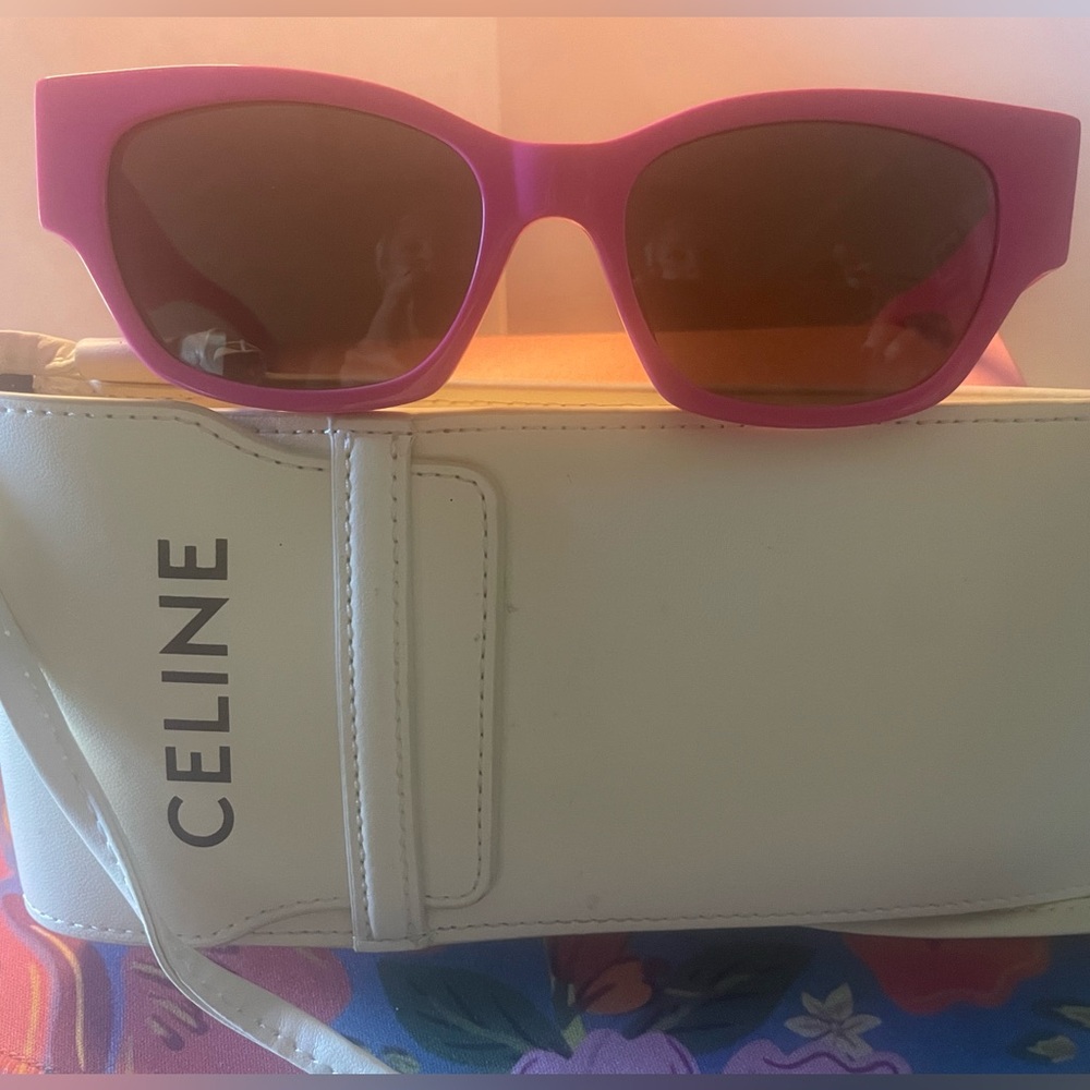 Celine Pink Sunglasses with Celine Carrying Bag - Picture 4 of 9